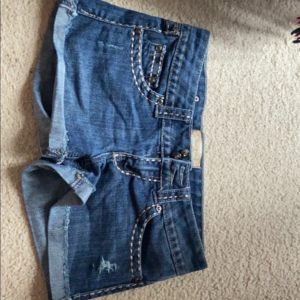 Low rise jean shorts